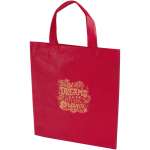 Mini sac recyclé non tissé thermosoudé capacité 3 L couleur rouge vue impression sérigraphique