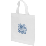 Mini sac recyclé non tissé thermosoudé capacité 3 L couleur blanc vue impression sérigraphique