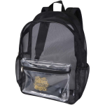 Sac à dos recyclé transparent avec poche avant 18 L couleur noir vue impression sérigraphique
