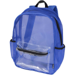Sac à dos recyclé transparent avec poche avant 18 L couleur bleu roi