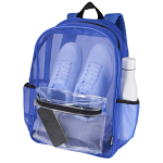 Sac à dos recyclé transparent avec poche avant 18 L couleur bleu roi deuxième vue