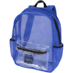 Sac à dos recyclé transparent avec poche avant 18 L couleur bleu roi vue impression sérigraphique
