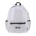 Sac à dos recyclé transparent avec poche avant 18 L avec zone d'impression