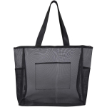Sac cabas recyclé en maille transparente zippée 23 L couleur noir deuxième vue arrière