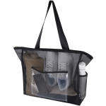 Sac cabas recyclé en maille transparente zippée 23 L couleur noir deuxième vue