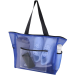 Sac cabas recyclé en maille transparente zippée 23 L couleur bleu roi deuxième vue