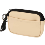 Portefeuille en cuir synthétique recyclé zippé avec anneau couleur marron