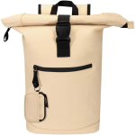 Portefeuille en cuir synthétique recyclé zippé avec anneau couleur marron troisième vue