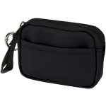 Portefeuille en cuir synthétique recyclé zippé avec anneau couleur noir