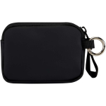 Portefeuille en cuir synthétique recyclé zippé avec anneau couleur noir deuxième vue arrière
