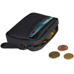 Portefeuille en cuir synthétique recyclé zippé avec anneau couleur noir deuxième vue