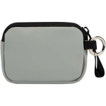 Portefeuille en cuir synthétique recyclé zippé avec anneau couleur gris deuxième vue arrière