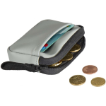 Portefeuille en cuir synthétique recyclé zippé avec anneau couleur gris deuxième vue