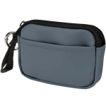 Portefeuille en cuir synthétique recyclé zippé avec anneau couleur bleu bondi