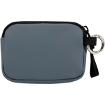 Portefeuille en cuir synthétique recyclé zippé avec anneau couleur bleu bondi deuxième vue arrière