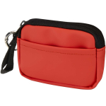 Portefeuille en cuir synthétique recyclé zippé avec anneau couleur acajou
