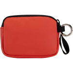 Portefeuille en cuir synthétique recyclé zippé avec anneau couleur acajou deuxième vue arrière