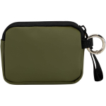 Portefeuille en cuir synthétique recyclé zippé avec anneau couleur vert foncé deuxième vue arrière
