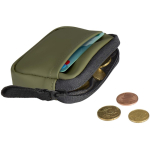 Portefeuille en cuir synthétique recyclé zippé avec anneau couleur vert foncé deuxième vue