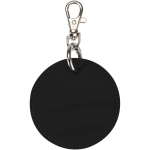 Porte-clés rond en cuir synthétique recyclé avec anneau couleur noir deuxième vue arrière