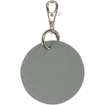 Porte-clés rond en cuir synthétique recyclé avec anneau couleur gris deuxième vue arrière
