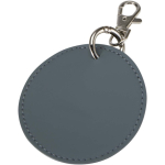 Porte-clés rond en cuir synthétique recyclé avec anneau couleur bleu bondi
