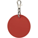 Porte-clés rond en cuir synthétique recyclé avec anneau couleur acajou deuxième vue arrière
