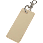 Porte-clés rectangulaire cuir synthétique recyclé avec anneau couleur marron
