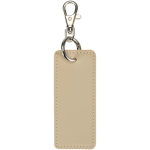 Porte-clés rectangulaire cuir synthétique recyclé avec anneau couleur marron deuxième vue arrière