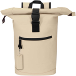 Porte-clés rectangulaire cuir synthétique recyclé avec anneau couleur marron troisième vue