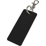 Porte-clés rectangulaire cuir synthétique recyclé avec anneau couleur noir