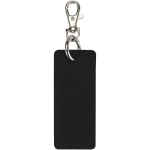 Porte-clés rectangulaire cuir synthétique recyclé avec anneau couleur noir deuxième vue arrière