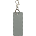 Porte-clés rectangulaire cuir synthétique recyclé avec anneau couleur gris deuxième vue arrière
