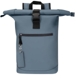 Porte-clés rectangulaire cuir synthétique recyclé avec anneau couleur bleu bondi troisième vue