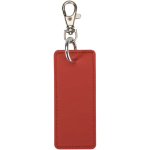 Porte-clés rectangulaire cuir synthétique recyclé avec anneau couleur acajou deuxième vue arrière
