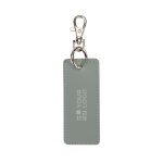 Porte-clés rectangulaire cuir synthétique recyclé avec anneau avec zone d'impression