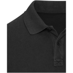 Polo homme manches courtes piqué prélavé 200 g/m² Elevate couleur noir vue détail 1