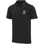 Polo homme manches courtes piqué prélavé 200 g/m² Elevate couleur noir vue impression sérigraphique