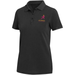 Polo femme manches courtes piqué prélavé 200 g/m² Elevate couleur noir vue impression sérigraphique