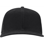 Casquette 6 panneaux en sergé coton visière plate 260 g/m² couleur noir deuxième vue frontale