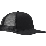 Casquette 6 panneaux en sergé coton visière plate 260 g/m² couleur noir vue latérale