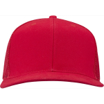 Casquette 6 panneaux en sergé coton visière plate 260 g/m² couleur rouge deuxième vue frontale
