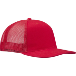 Casquette 6 panneaux en sergé coton visière plate 260 g/m² couleur rouge vue latérale