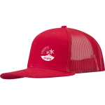 Casquette 6 panneaux en sergé coton visière plate 260 g/m² couleur rouge vue impression sérigraphique