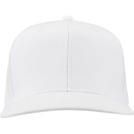 Casquette 6 panneaux en sergé coton visière plate 260 g/m² couleur blanc deuxième vue frontale