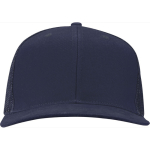 Casquette 6 panneaux en sergé coton visière plate 260 g/m² couleur bleu marine deuxième vue frontale