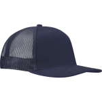 Casquette 6 panneaux en sergé coton visière plate 260 g/m² couleur bleu marine vue latérale