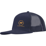 Casquette 6 panneaux en sergé coton visière plate 260 g/m² couleur bleu marine vue impression sérigraphique