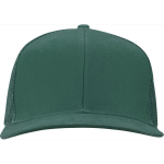 Casquette 6 panneaux en sergé coton visière plate 260 g/m² couleur vert foncé deuxième vue frontale