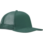 Casquette 6 panneaux en sergé coton visière plate 260 g/m² couleur vert foncé vue latérale
